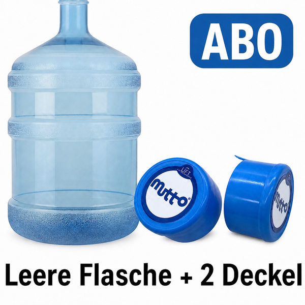 Wasserflasche leer Wasserbehälter für 19 Liter im ABO – Wiederverwendbare Wassergallone mit 2x Deckel inklusive