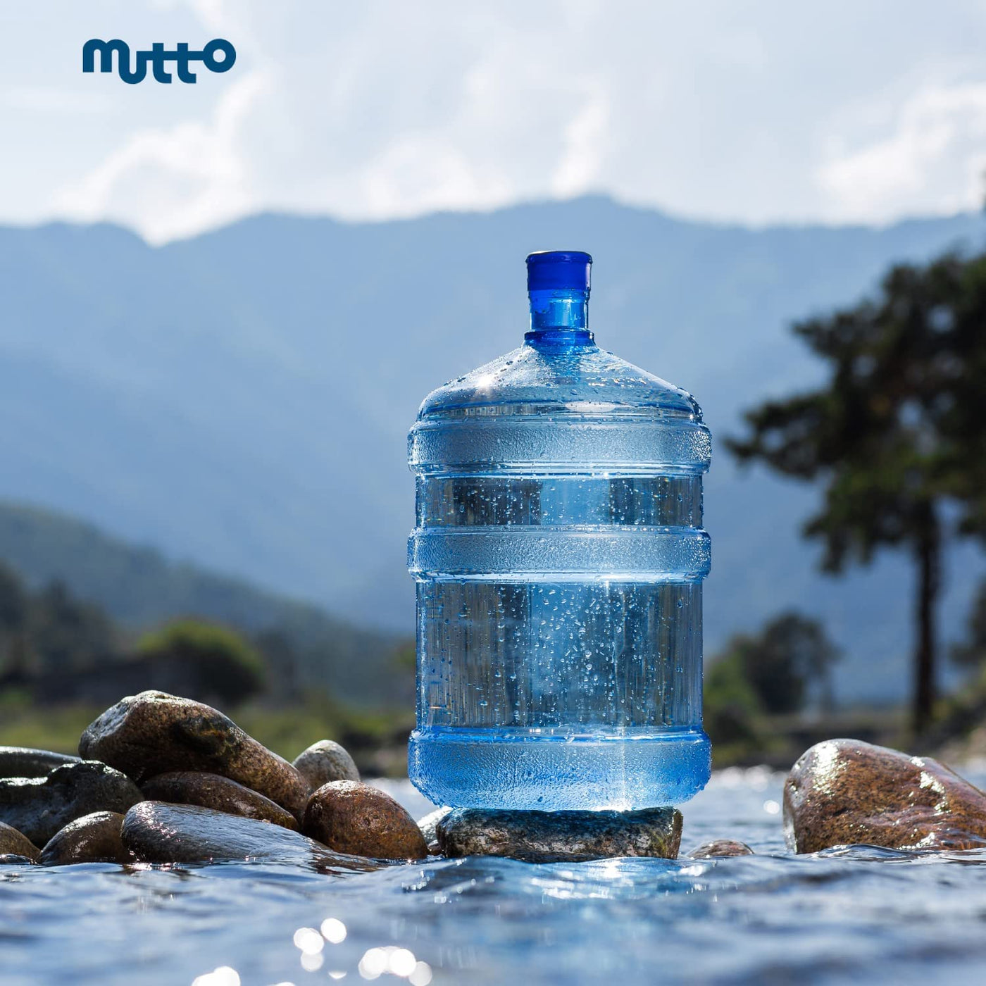 Wasserflasche Wasserbehälter für 19 Liter, Wiederverwendbare Wassergallone, Mineralwasserflasche mit 2x Deckel inklusive