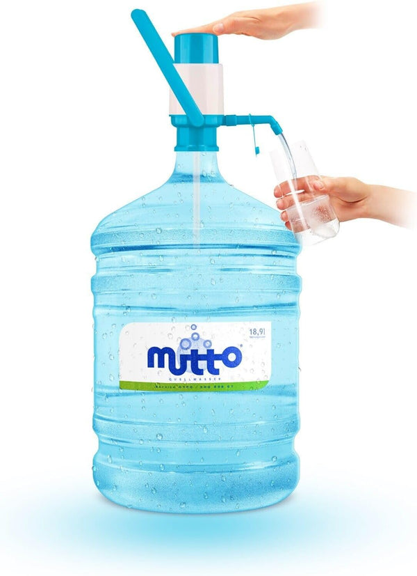 Mutto Premium Quellwasser Wassergallone 19 Liter frisch abgefüllt mit HANDPUMPE