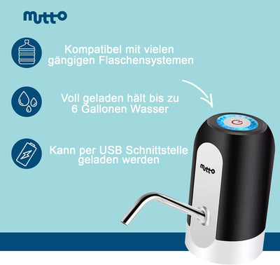 Elektrischer Wasserspender mit Zapfhahn und Akku für frisches Wasser auf Knopfdruck