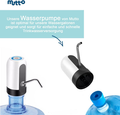 Elektrischer Wasserspender mit Zapfhahn und Akku für frisches Wasser auf Knopfdruck
